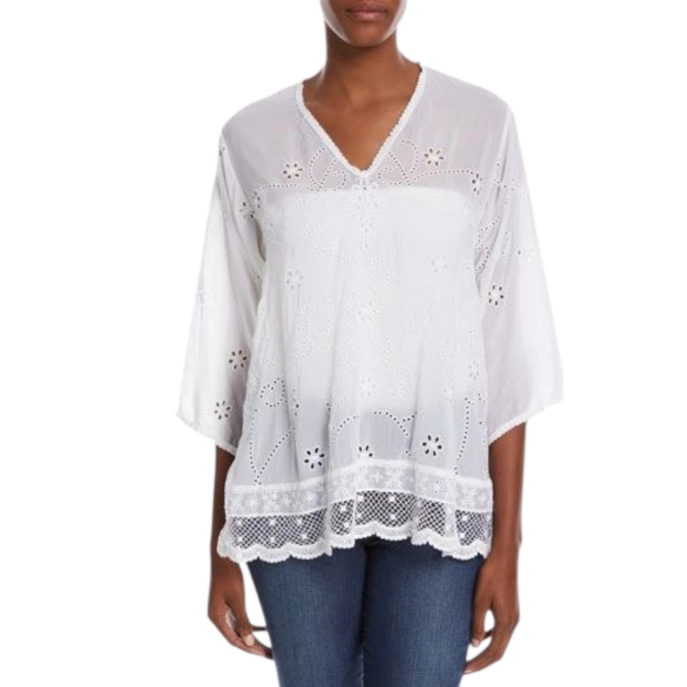 Johnny Was Charming Tunic In White XS